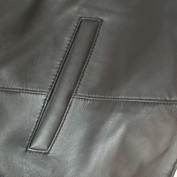 Genuine Smooth Sheep Napa  Dark Brown Leather Vest - Picture 4 of 8